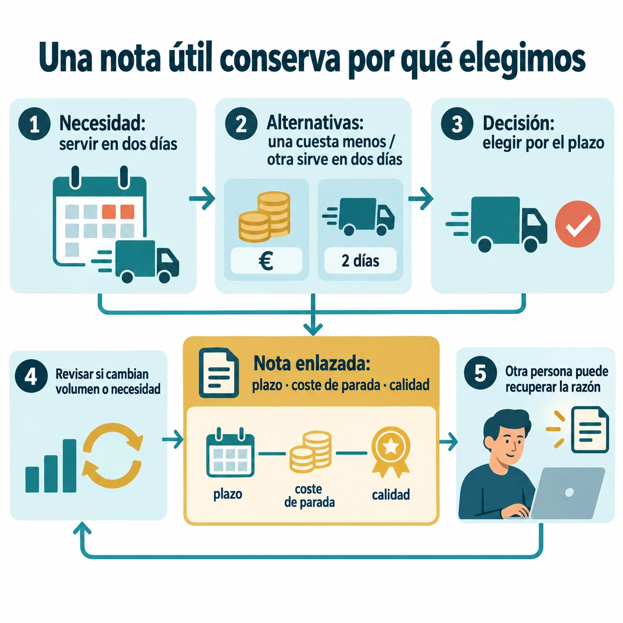 Figura 1.4. Guardar fuentes y razones para poder revisar una decisión